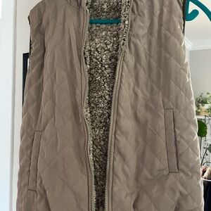 CoffeeShop Tan Quilted Vest for Layering